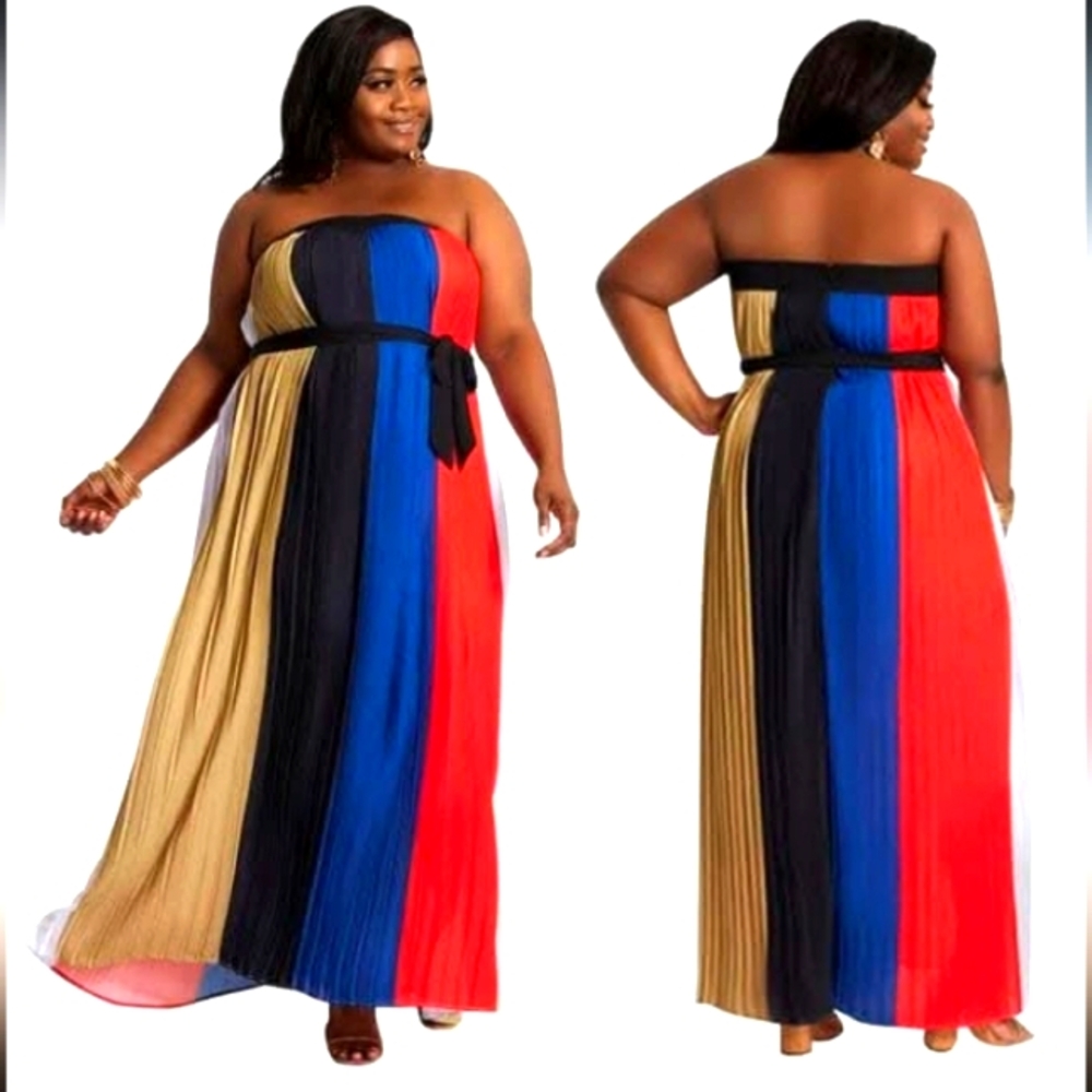 Ashley Stewart's Color-blocked Maxi Dress
